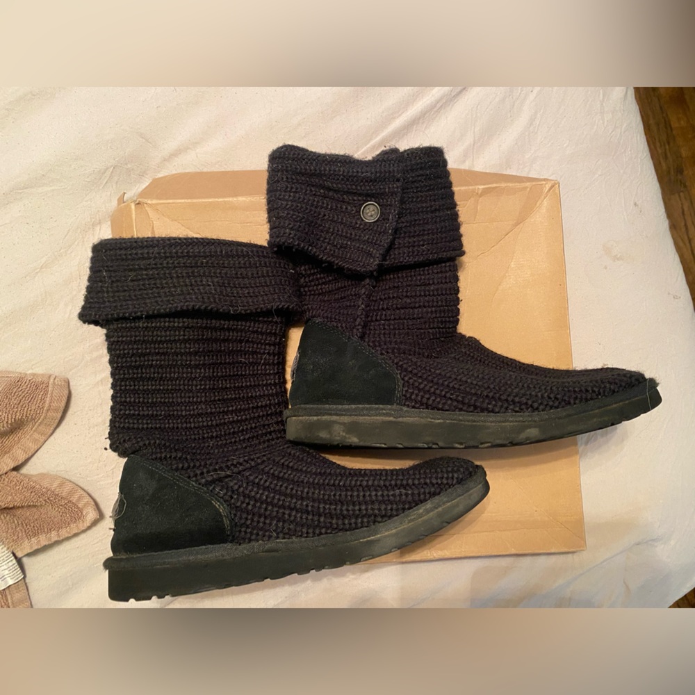 Ugg Black Bailey Button Boots Size 6